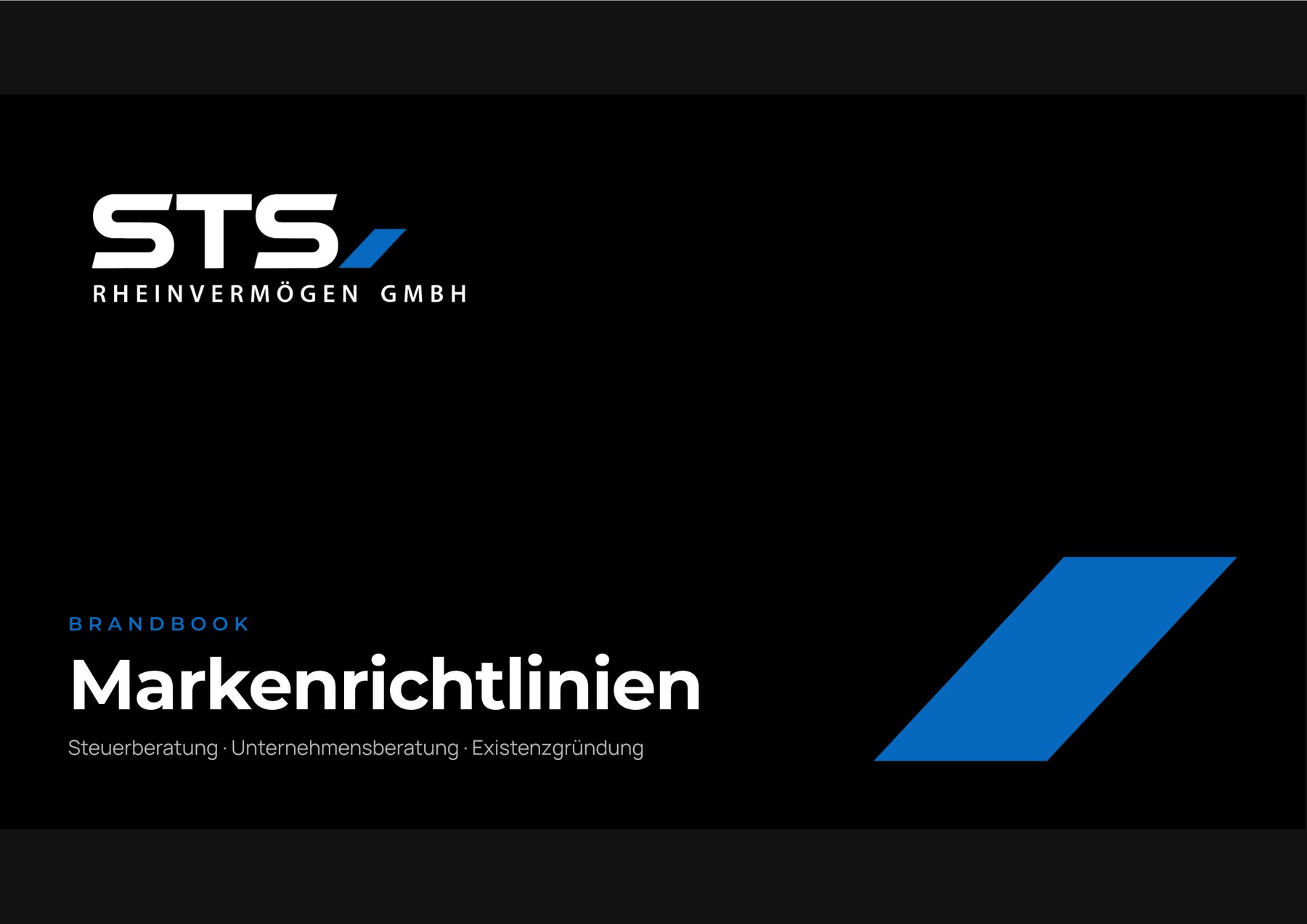 Brandbook STS Rheinvermögen GmbH: Markenrichtlinien, Titelseite